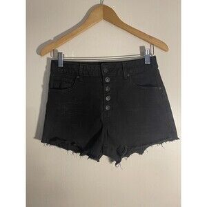 Rewash‎ Brand Black Denim Shorts With Five Buttons On The Front Women's Size 7